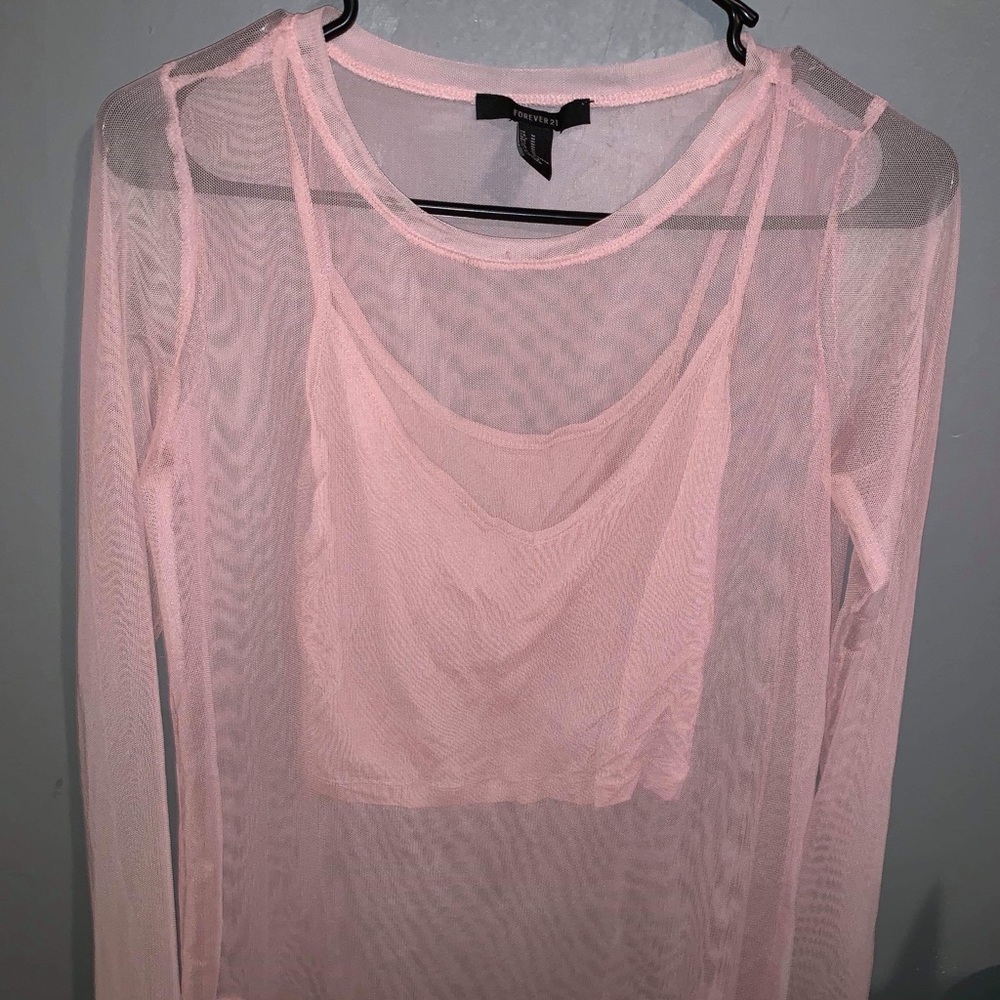 Mesh top with tank top attached